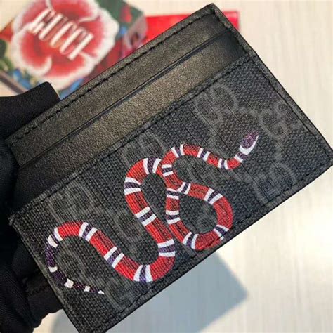 gucci gg supreme card case wallet|kingsnake print Gg Supreme wallet.